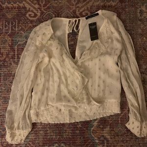 White chiffon babydoll top